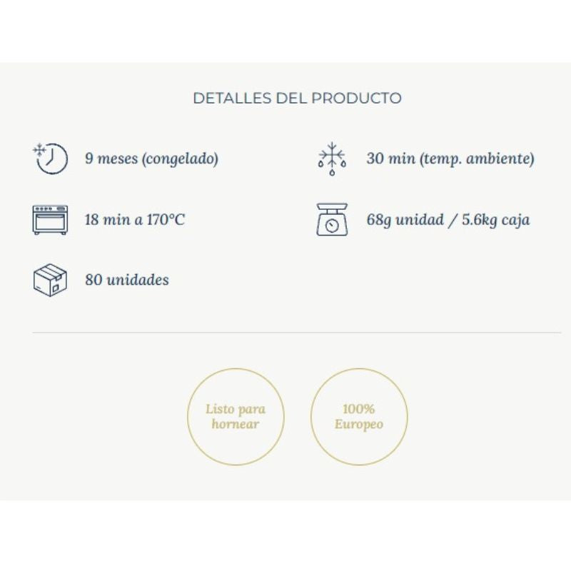 Pastel de Nata 68g 1 Caja 80 Unidades