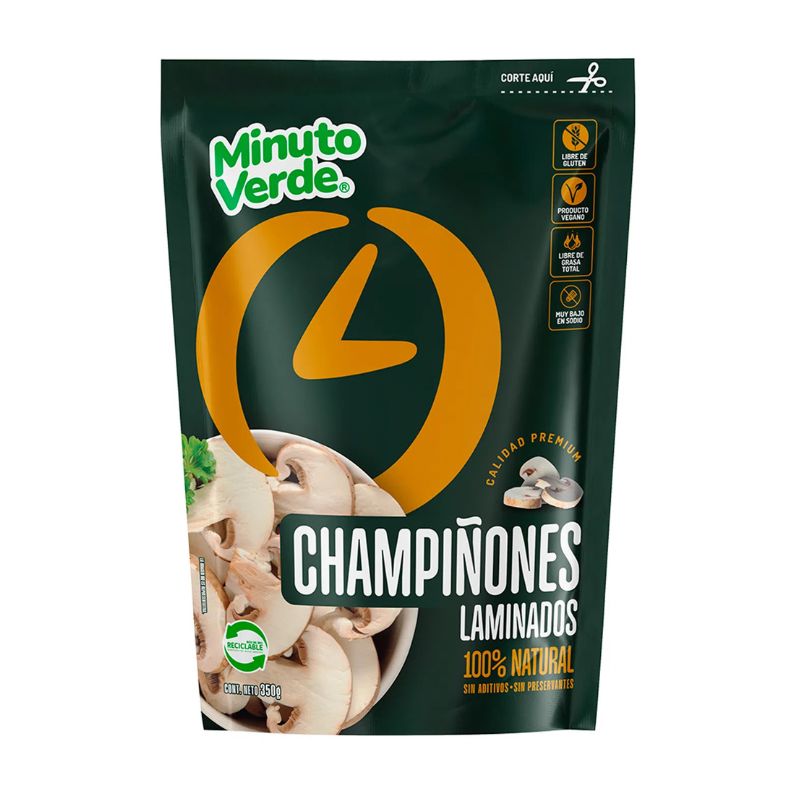 Champiñones Laminados Minuto Verde 350grs