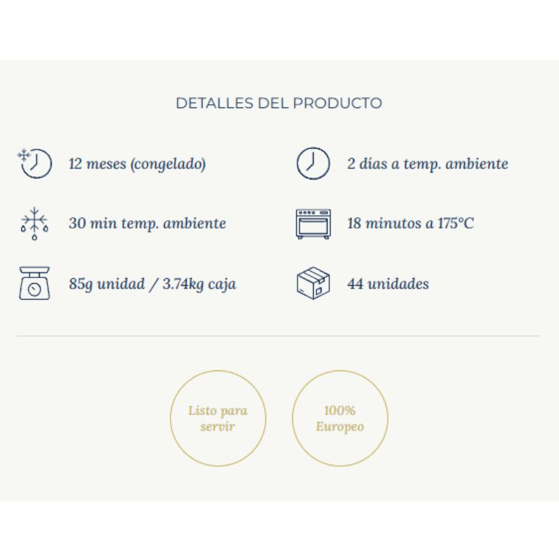 Croissant Curvo 24% Mantequilla 80g 1 Caja 60 Unidades