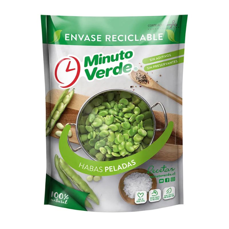 Habas Peladas Premium Minuto Verde 400grs