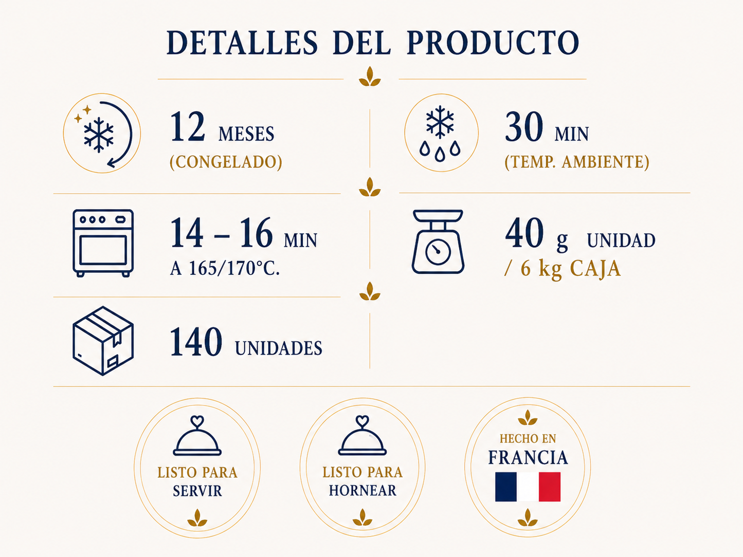 Mini Croissant Relleno Choco Avellana 40g 1 Caja 140 Unidades