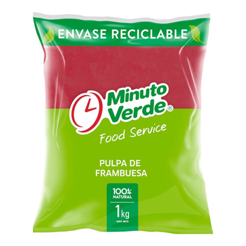 Pulpa de Frambuesa Minuto Verde 1kg
