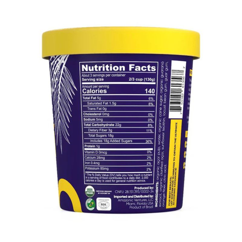 Scoopable Acai Con Guarana 500ML Nativo Acai