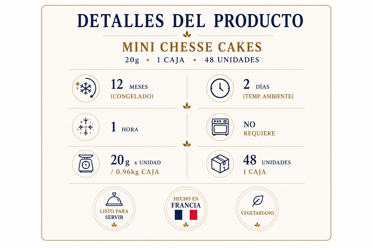 Mini Chesse Cakes 20g 1 Caja 48 Unidades