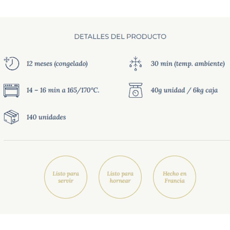 Croissant Mini Choco Avellana 40g 1 Caja 140 Unidades