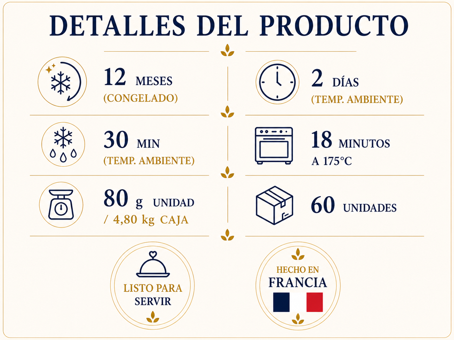 Croissant Curvo 24% Mantequilla 80g 1 Caja 60 Unidades