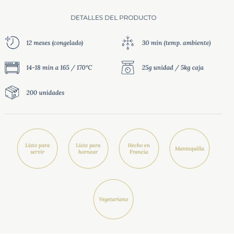 Mini Pan de Chocolate 16% Mantequilla 25g 1 Caja 200 Unidades