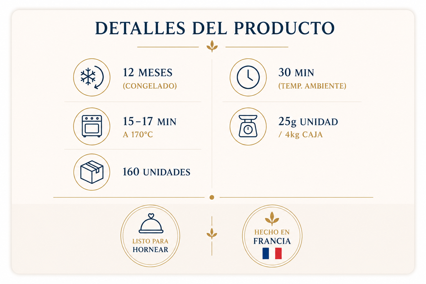 Mini Croissant Mantequilla 25grs 1 Caja 160 Unidades