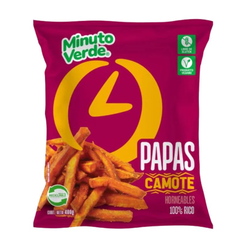 Papa Camote Bastones Minuto Verde 400grs