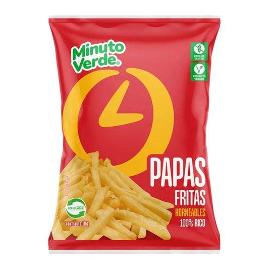 Papas Pre Fritas Minuto Verde 1Kg