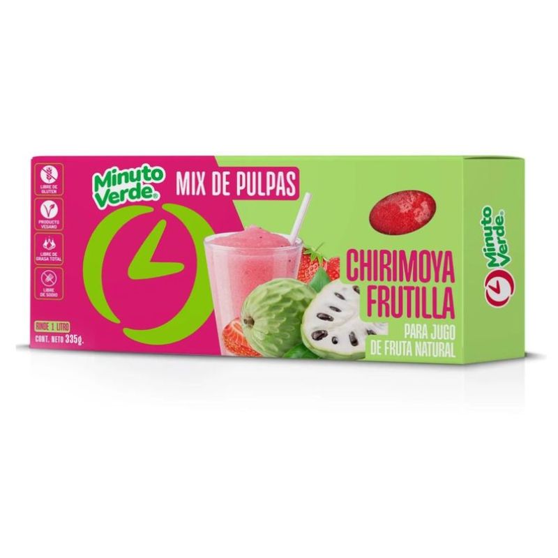 Pulpa Chirimoya Frutilla Minuto Verde 335grs