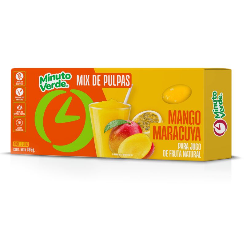 Pulpa Mango Maracuya Minuto Verde 335grs