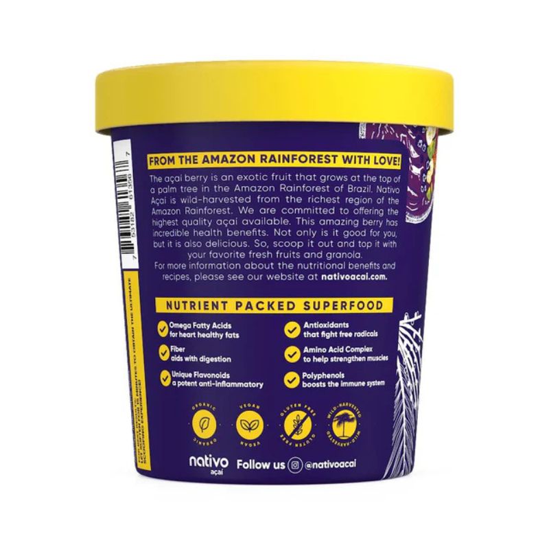 Scoopable Acai Con Guarana 500ML Nativo Acai