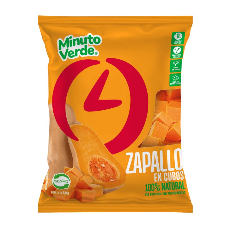 Zapallo en Cubos Minuto Verde 500grs